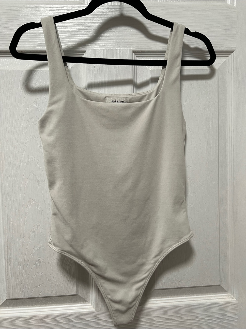 Babaton Cream Tank-Style One-Piece Bodysuit